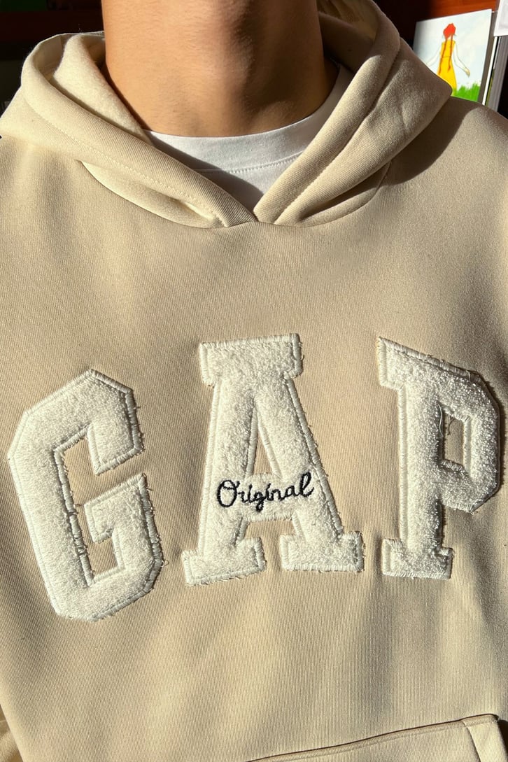 Chest Logo Nakışlı Oversize Hoodie