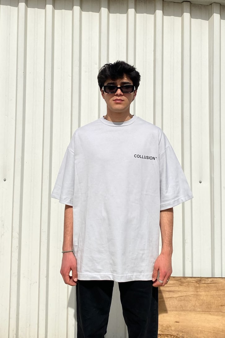 Chest Logo Oversize Gri Basic Tee