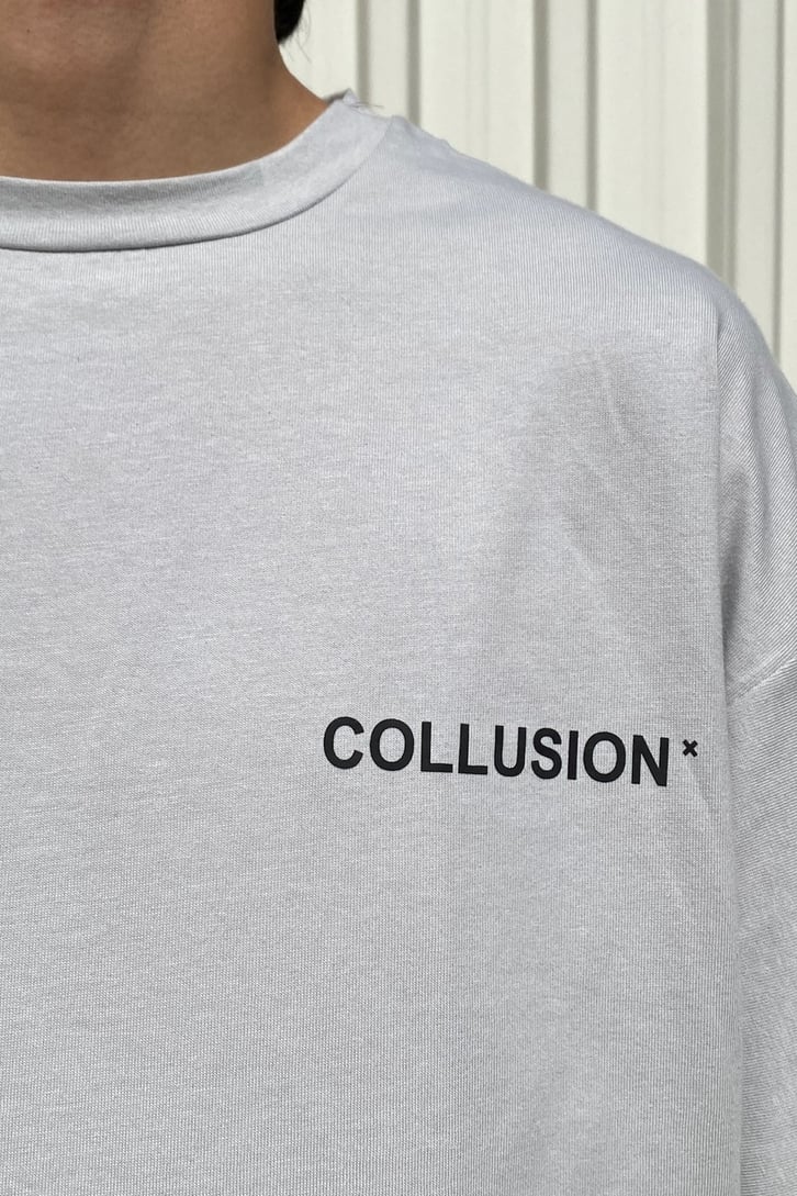 Chest Logo Oversize Gri Basic Tee