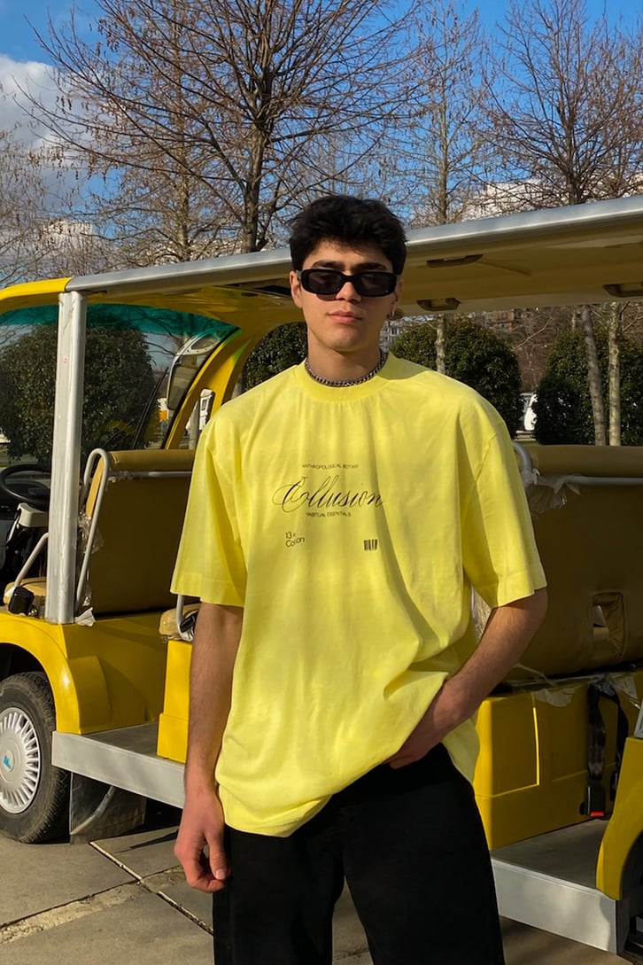 Chest Printed Oversize Premium Lemon Tshirt