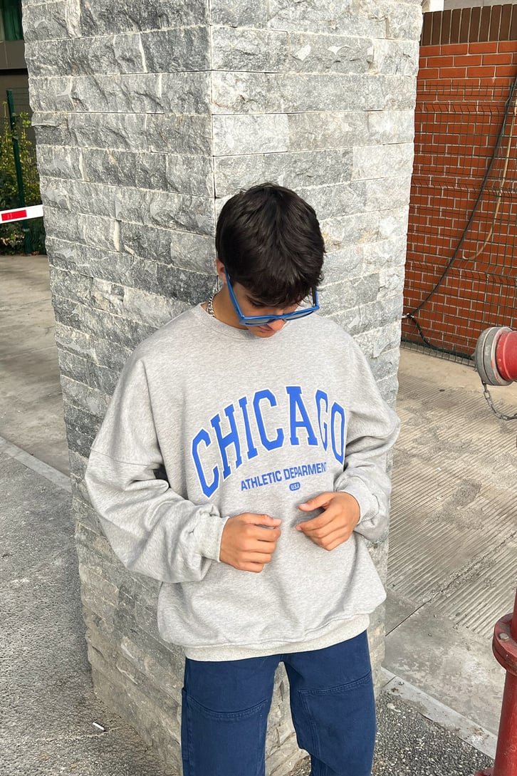 Chicago Baskılı Sweatshirt