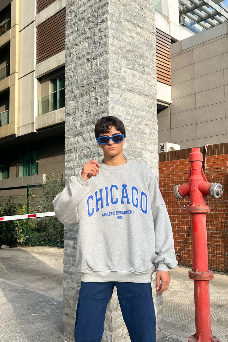 Chicago Baskılı Sweatshirt
