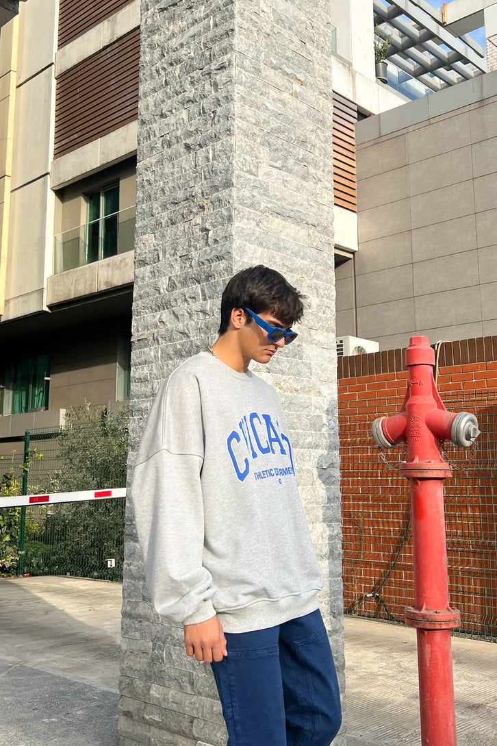 Chicago Baskılı Sweatshirt