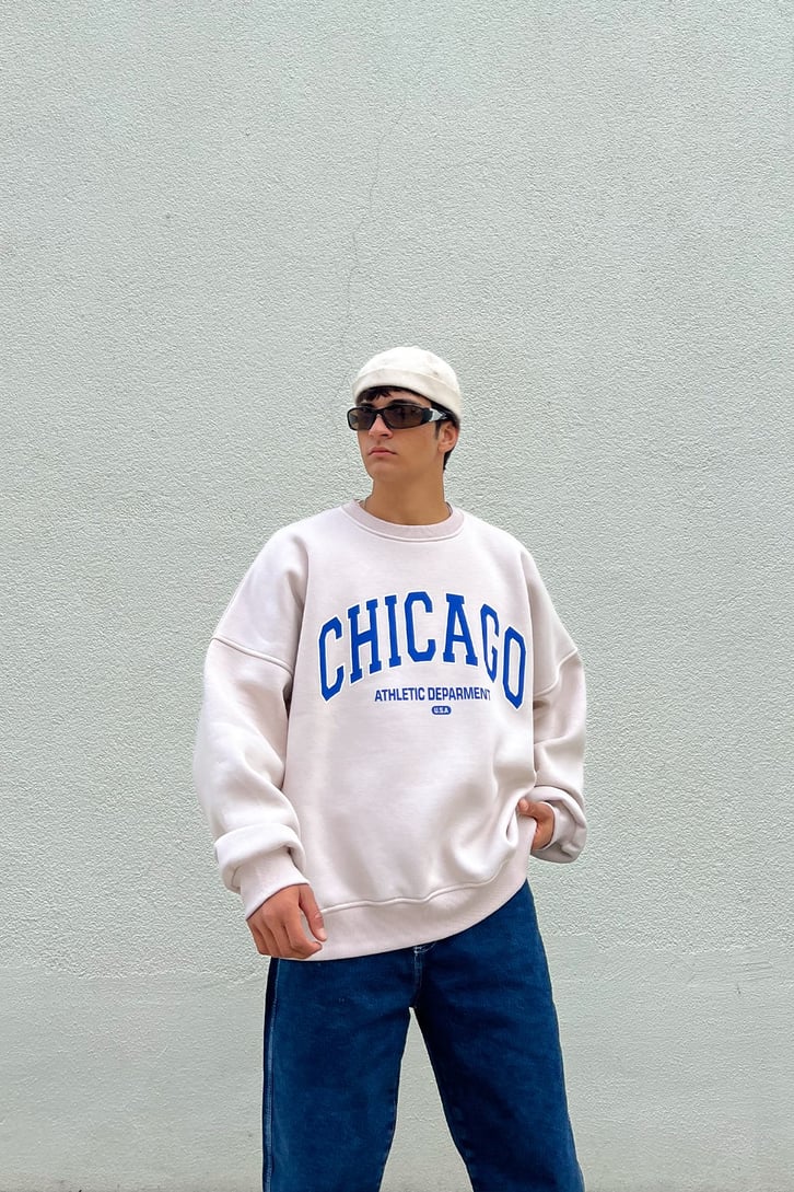 Chicago Baskılı Sweatshirt