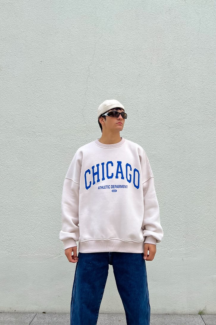 Chicago Baskılı Sweatshirt