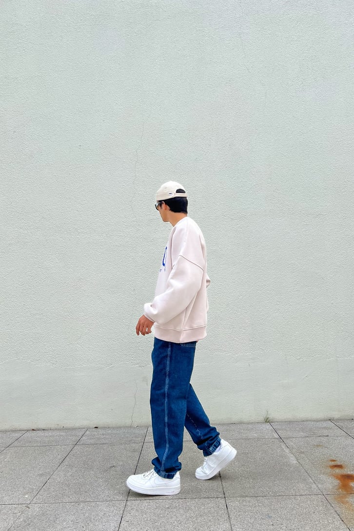 Chicago Baskılı Taş Rengi Sweatshirt