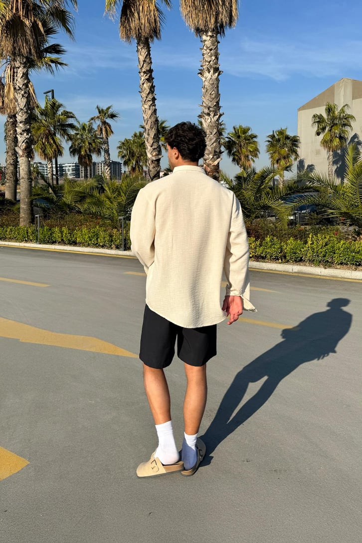 Chill Cozy Relax Fit Bej Gömlek