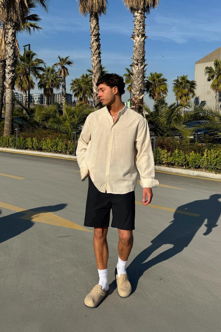 Chill Cozy Relax Fit Bej Gömlek