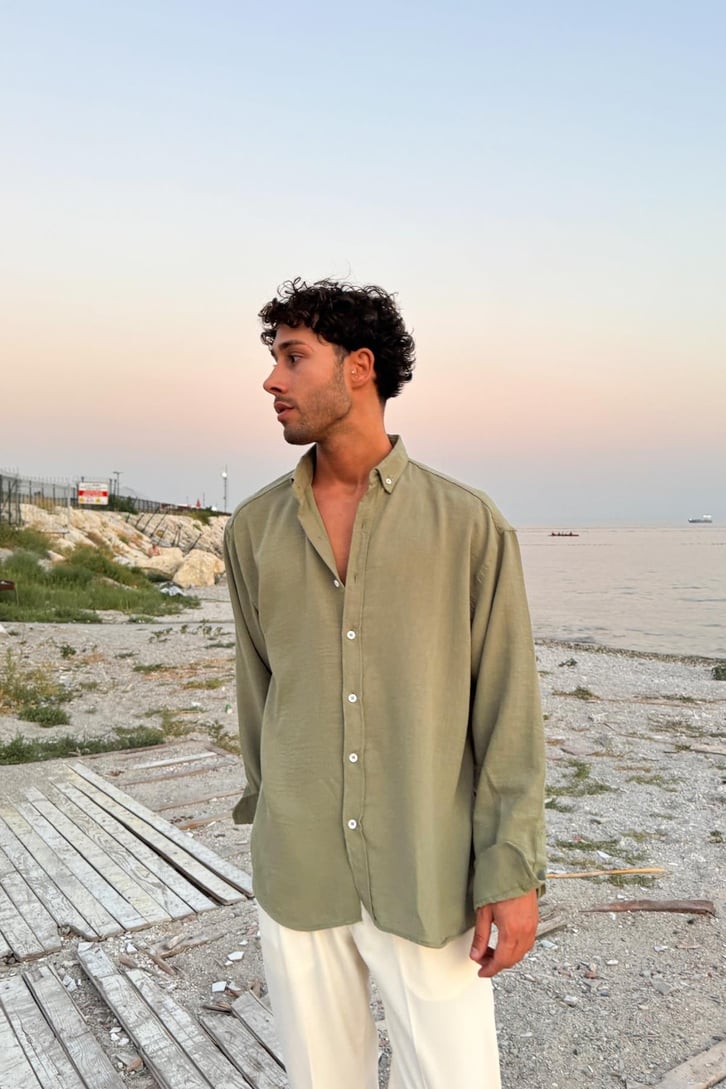 Chill Cozy Relax Fit Bej Gömlek