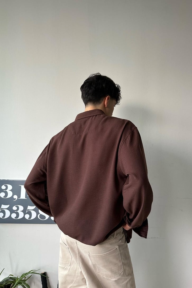 Chill Cozy Relax Fit Kahverengi Gömlek