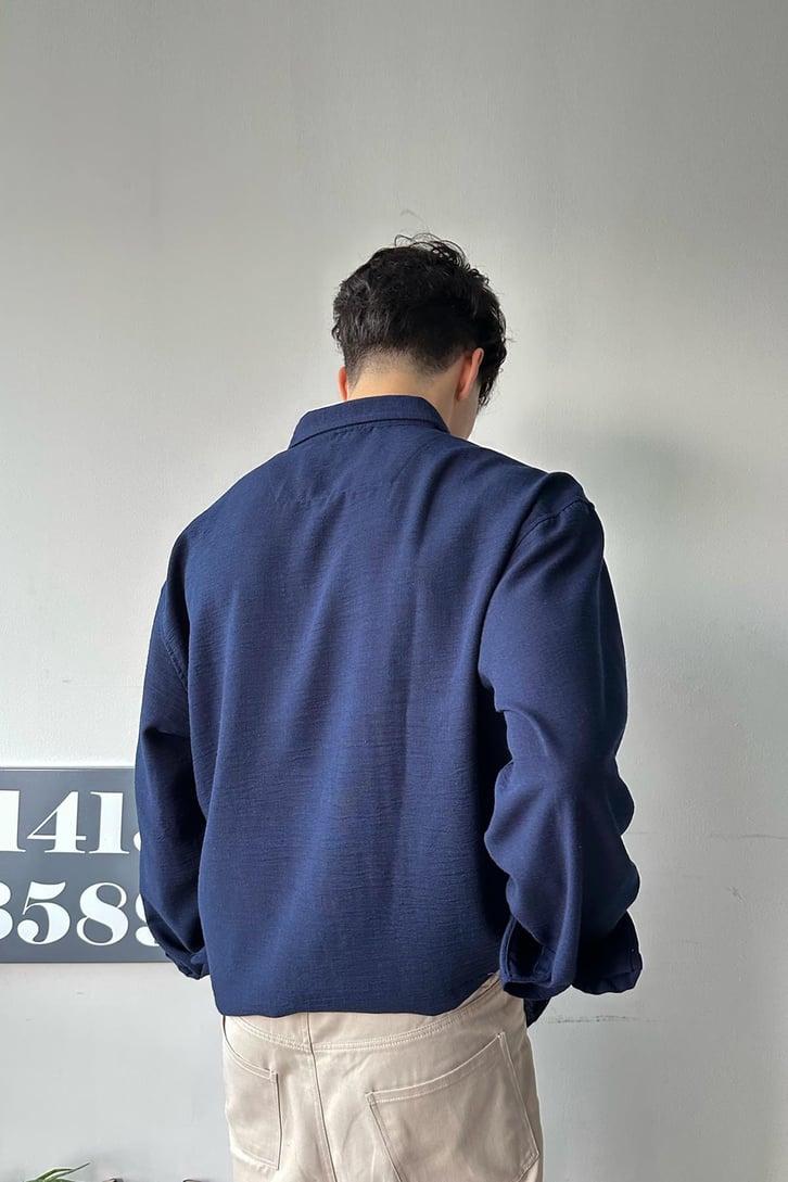 Chill Cozy Relax Fit Lacivert Gömlek