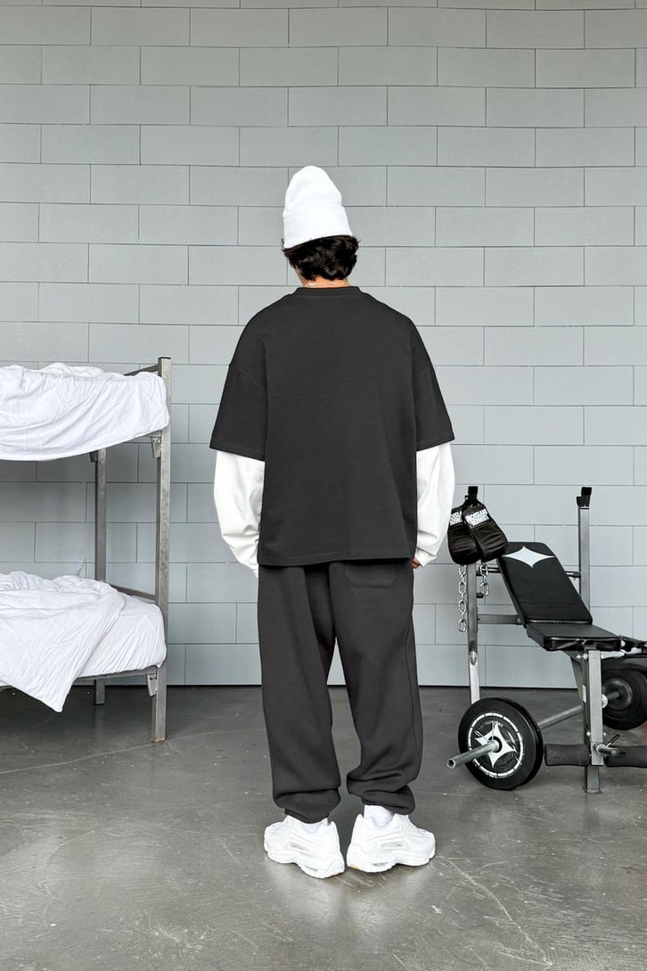 Çift Kollu Basic Oversize Long Sleeve Tişört