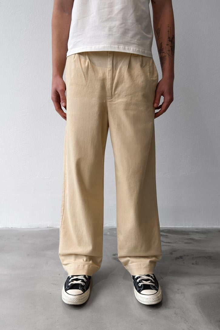 Çift Pileli Boyfriend Pantolon
