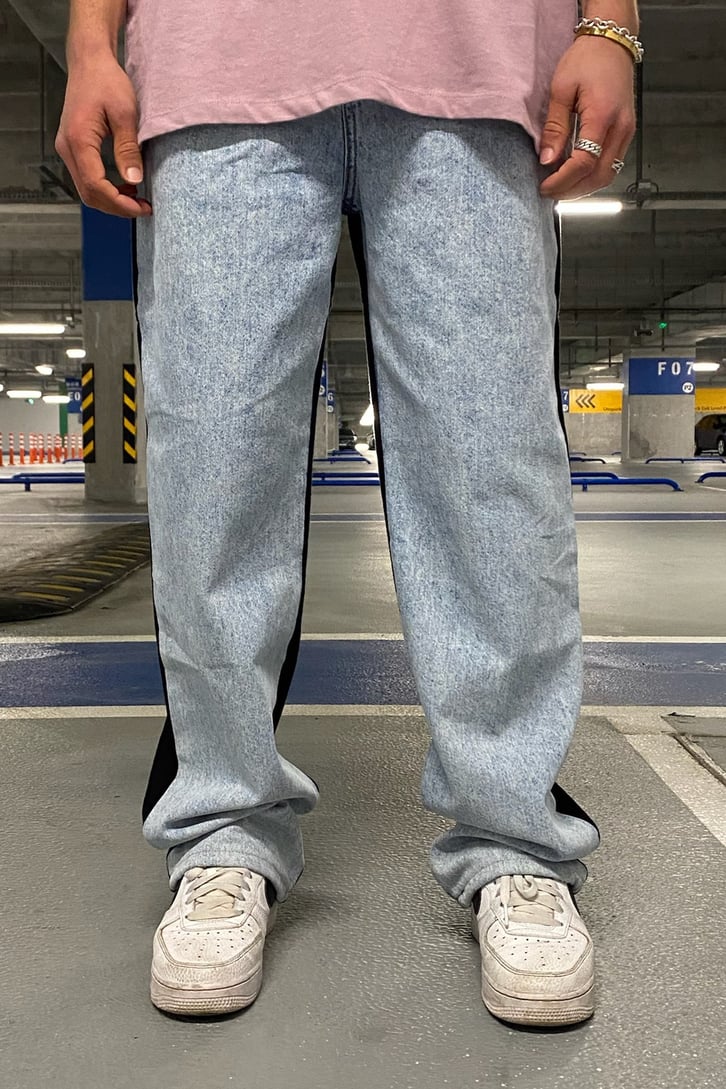 Çift Renkli Urban Baggy Jean
