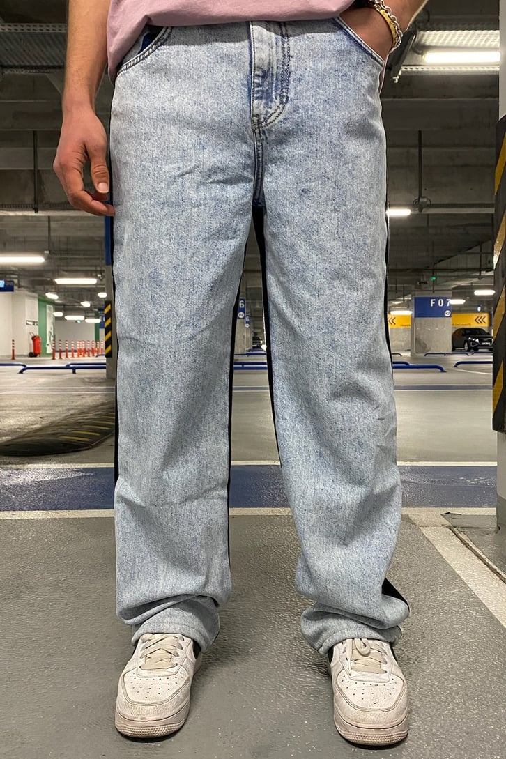Çift Renkli Urban Baggy Jean