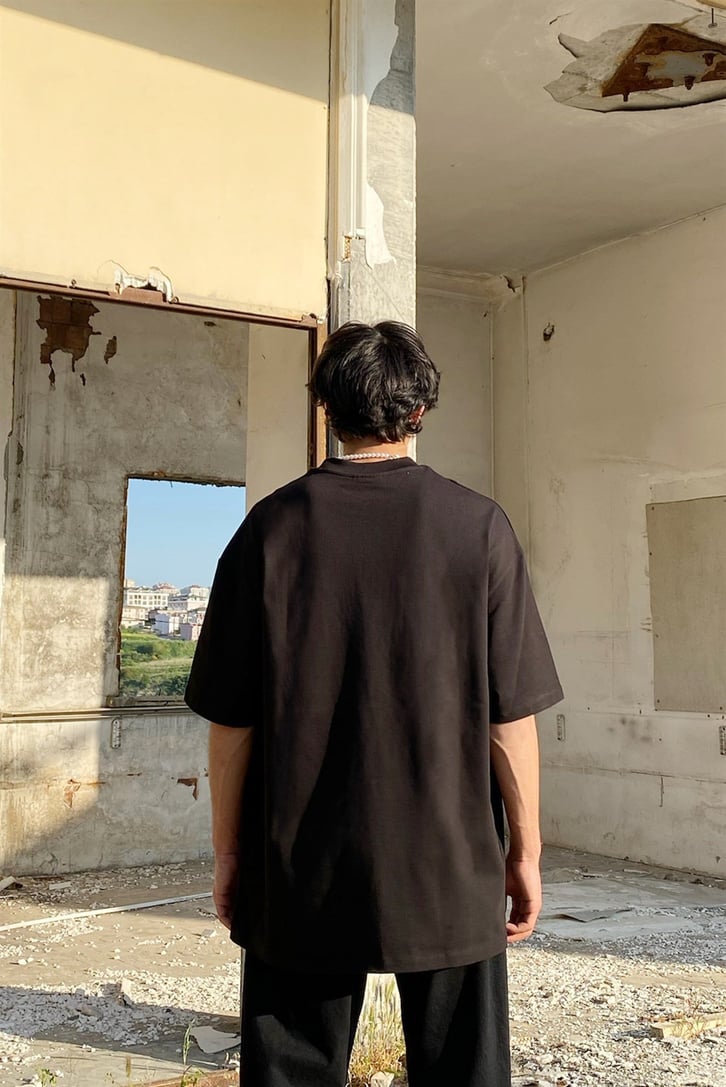 Circle Oversize Siyah Tshirt