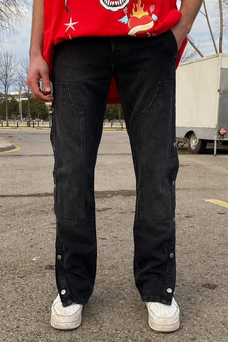 Çıt Çıt Detay Patchwork Premium Losse Fit Jean