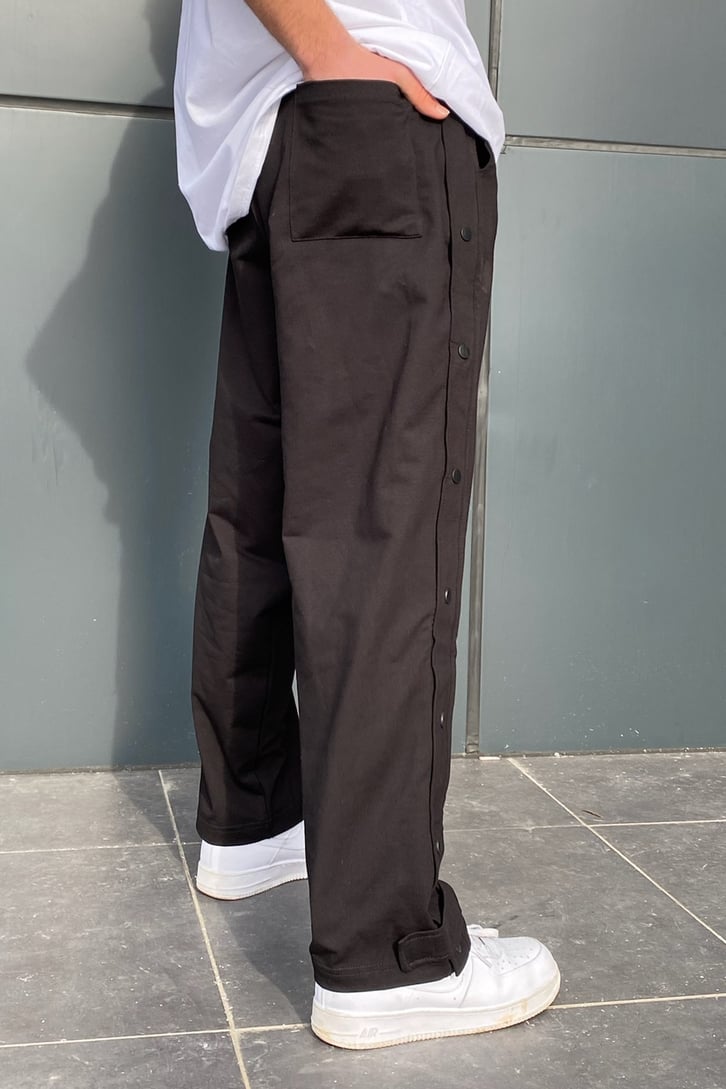 Çıt Çıt Detay Siyah Losse Fit Pant