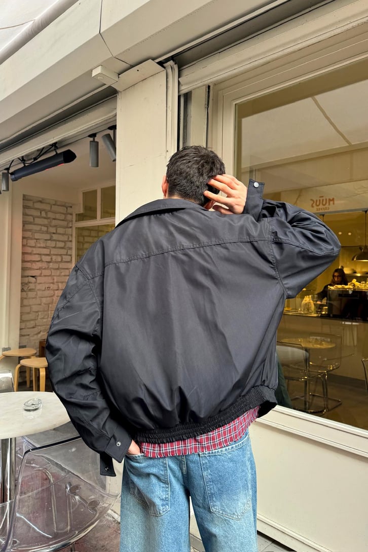 Çıt Çıt Düğmeli Bomber Yağmurluk