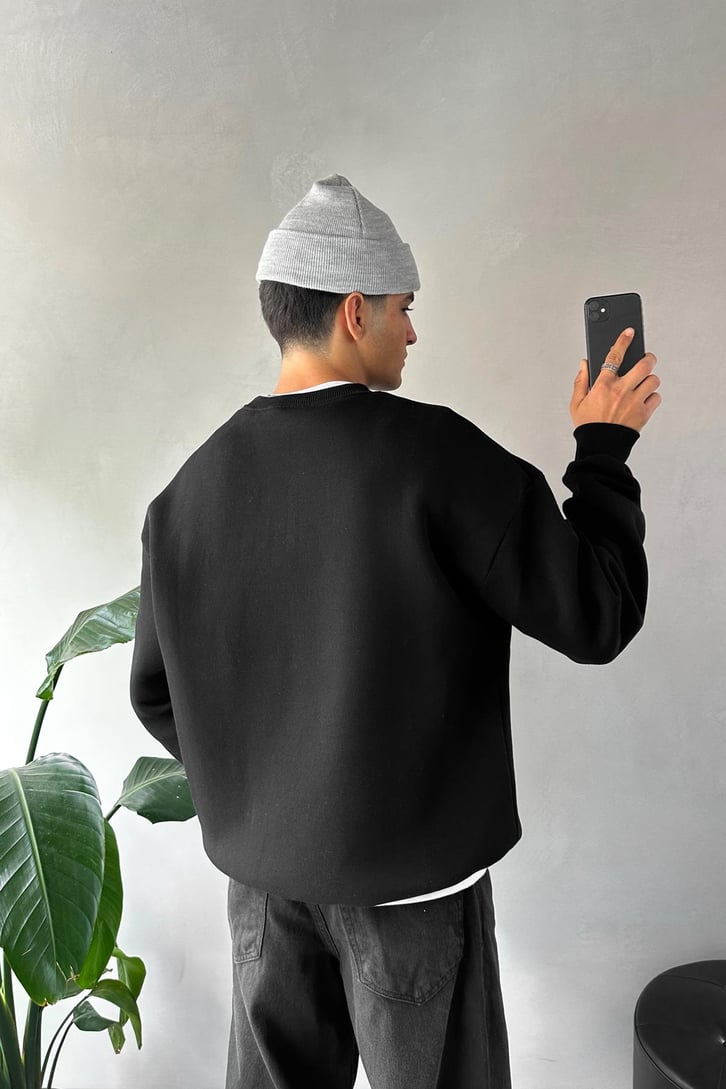 City Of Forks Nakışlı Bisiklet Yaka Sweatshirt