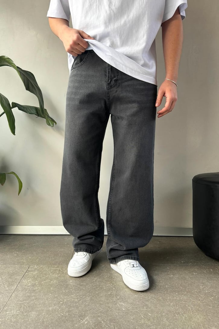 Çizgi Detaylı Baggy Jean