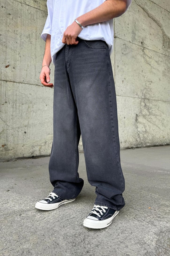 Çizgili Baggy Jean