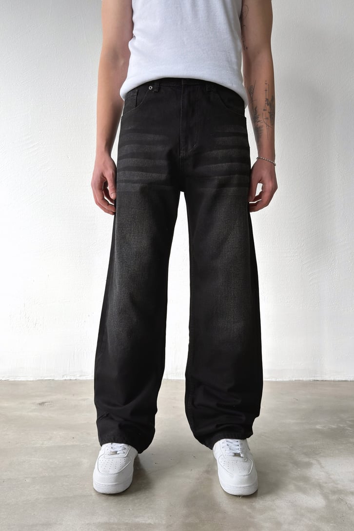 Çizgili Baggy Jean