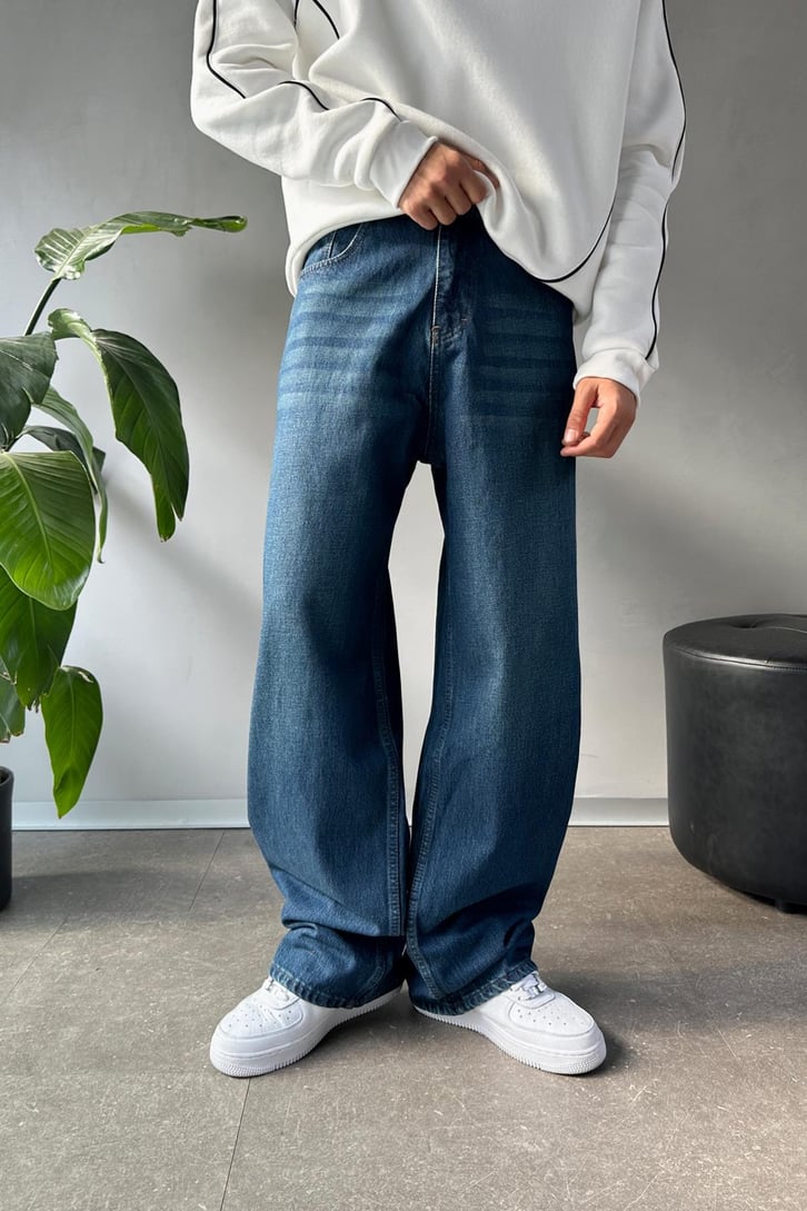 Çizgili Baggy Jean