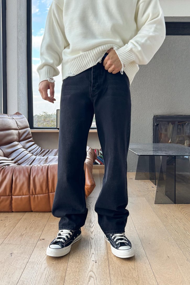 Çizgili Baggy Jean