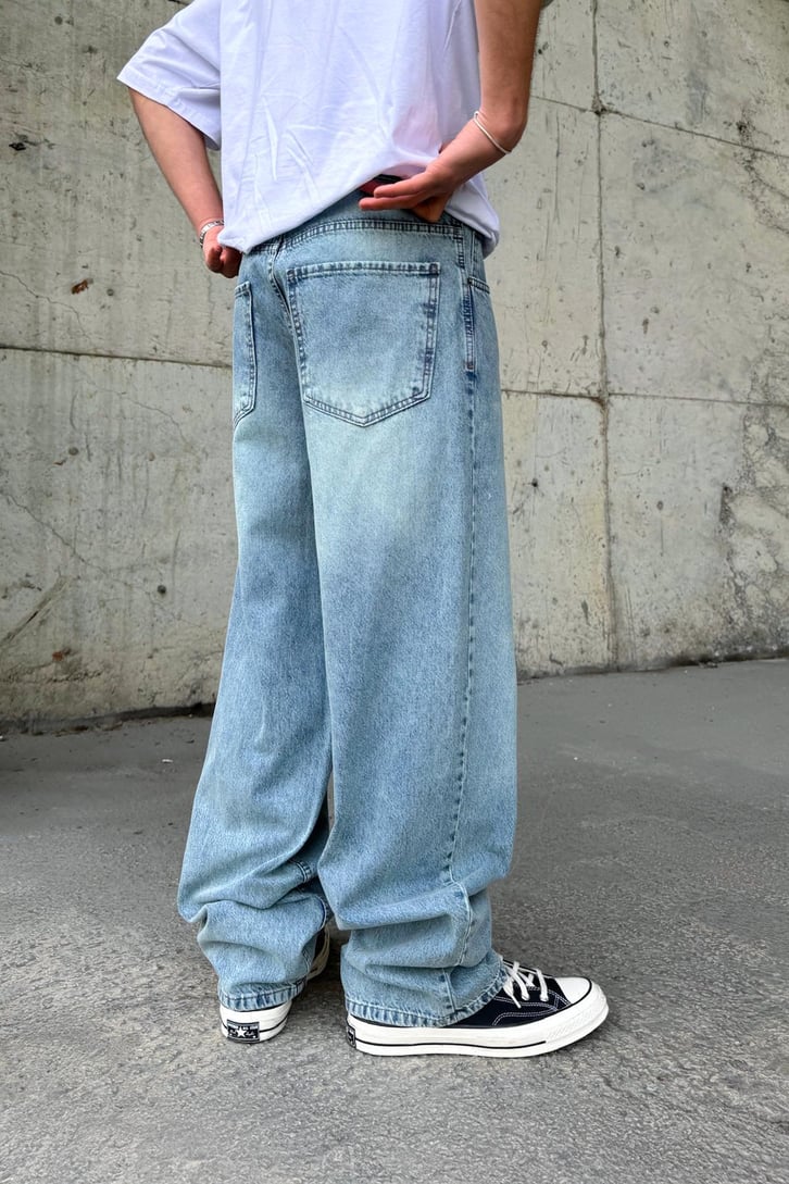 Çizgili Baggy Jean