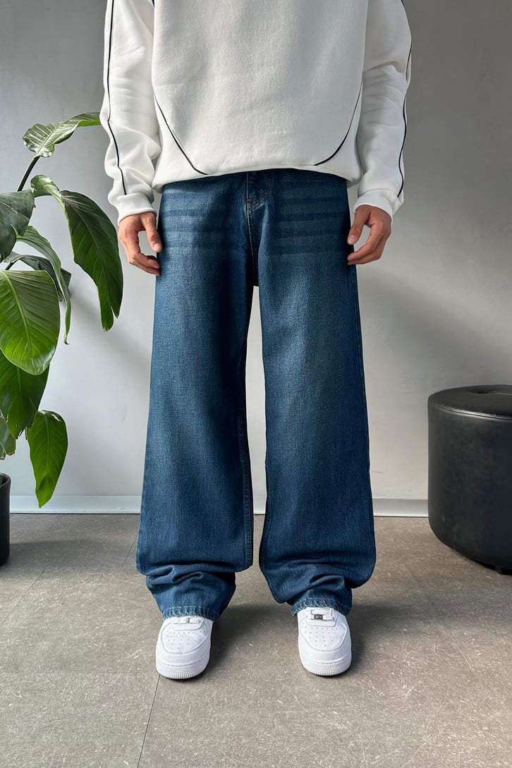 Çizgili Baggy Jean