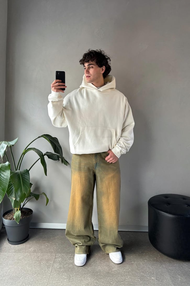 Çizgili Baggy Jean