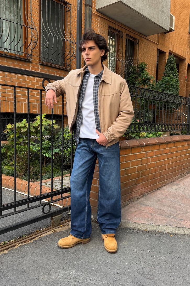 Çizgili Baggy Jean