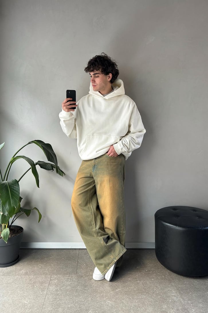 Çizgili Baggy Jean