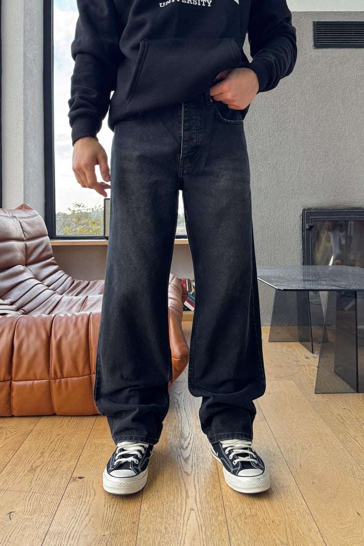 Çizgili Baggy Jean