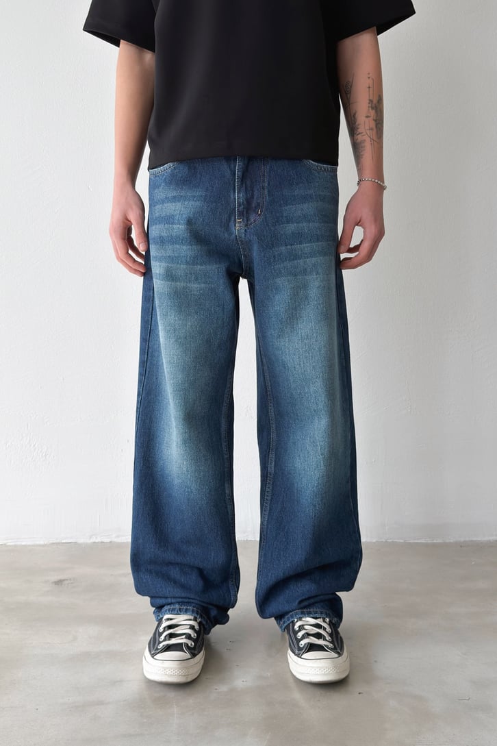 Çizgili Baggy Jean