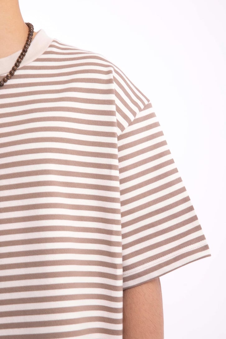 Çizgili Basic Oversize Tshirt