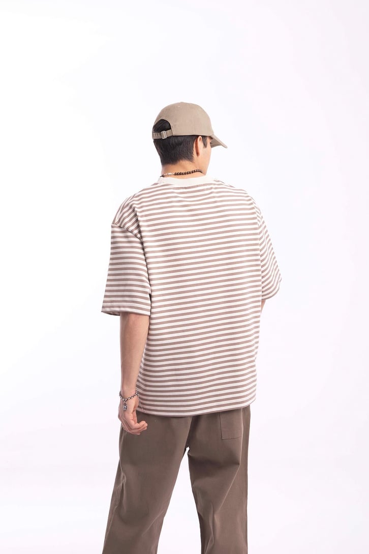 Çizgili Basic Oversize Tshirt