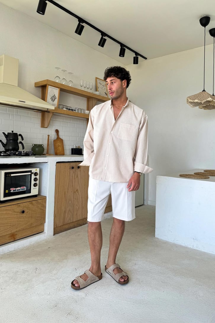 Çizgili Oversize Gömlek