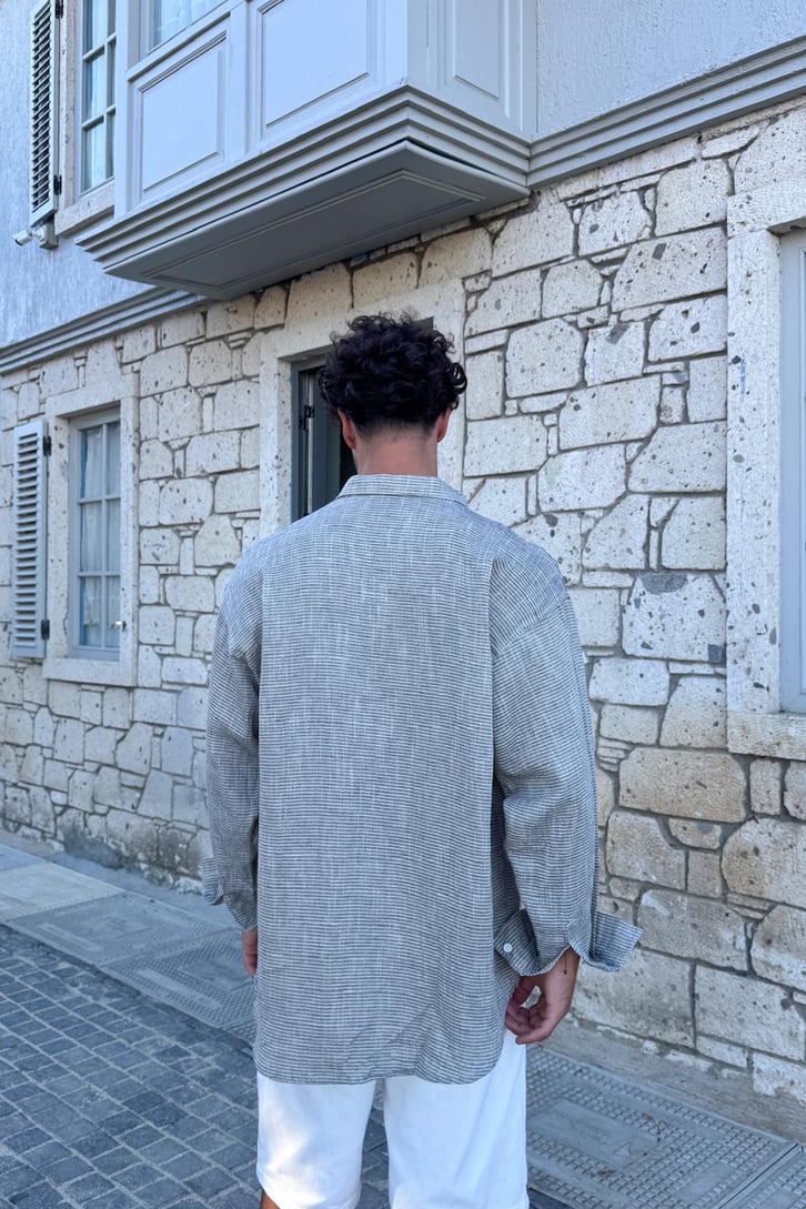 Çizgili Oversize Gömlek