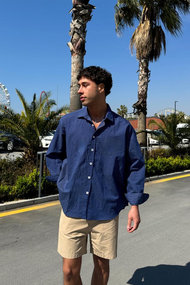 Çizgili Oversize Gömlek