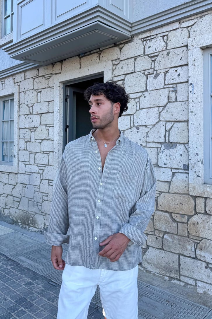 Çizgili Oversize Gömlek