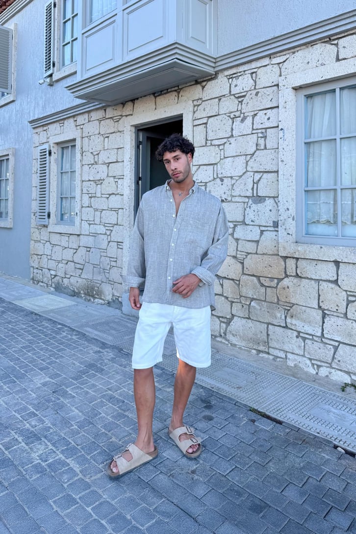 Çizgili Oversize Gömlek