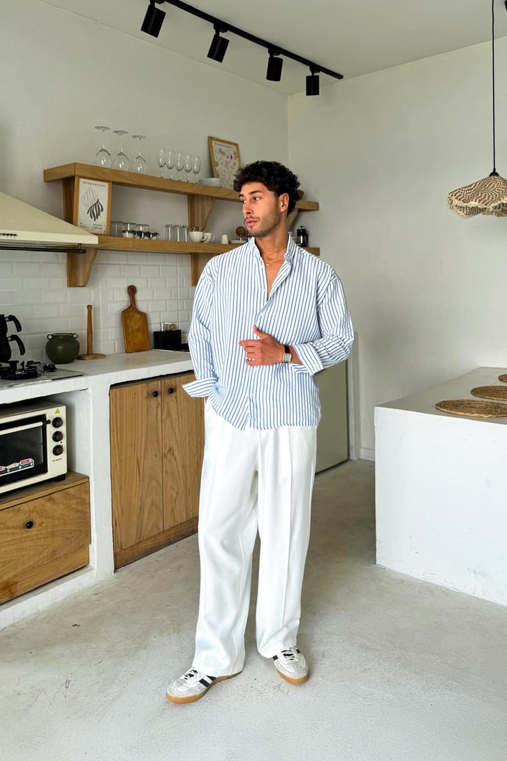 Çizgili Oversize Gömlek