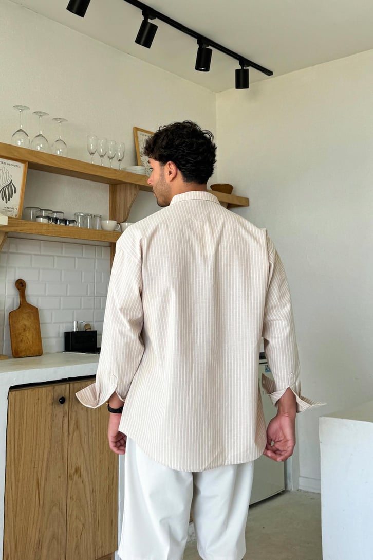 Çizgili Oversize Gömlek