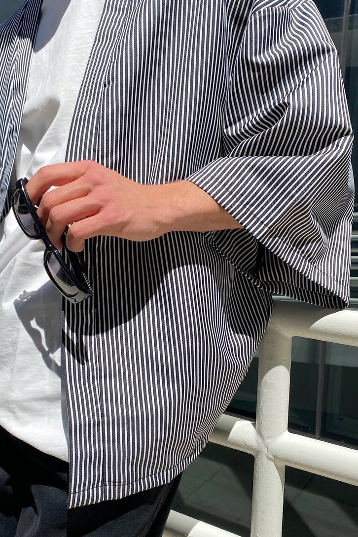 Çizgili Oversize Kimono