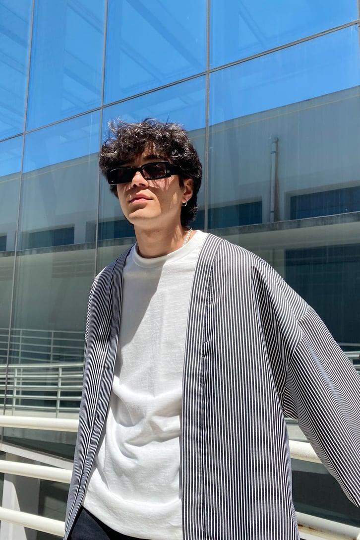 Çizgili Oversize Kimono