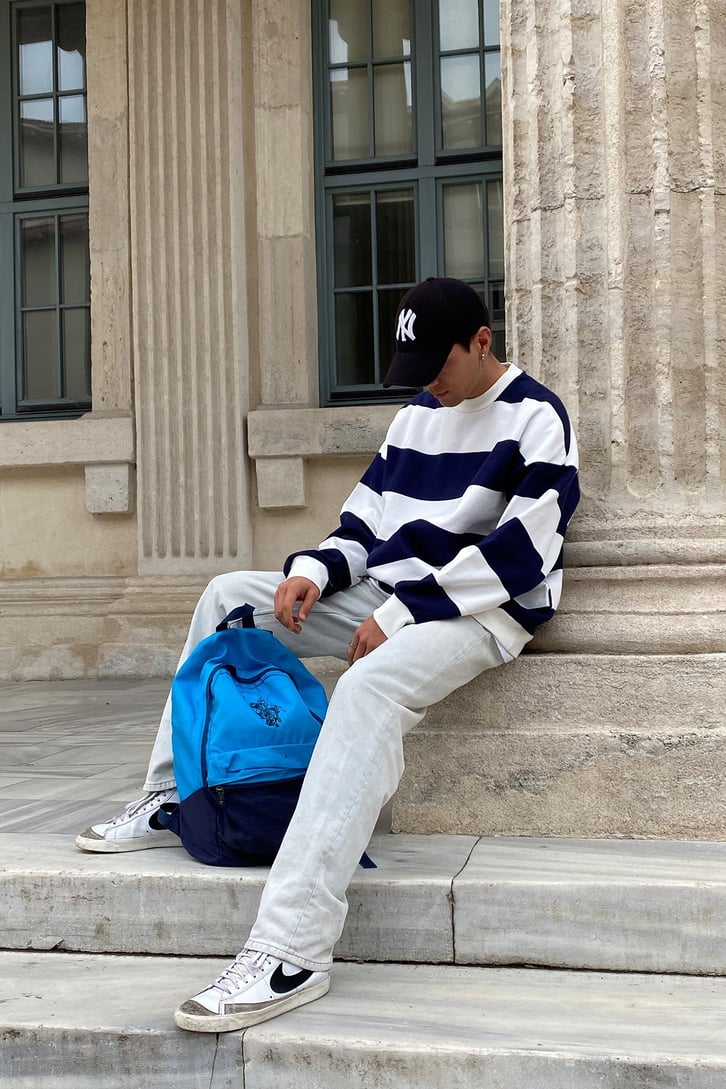 ÇİZGİLİ OVERSIZE SWEATSHIRT