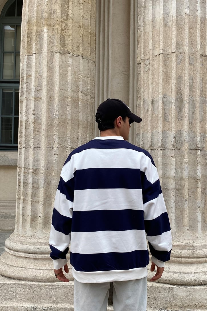 ÇİZGİLİ OVERSIZE SWEATSHIRT