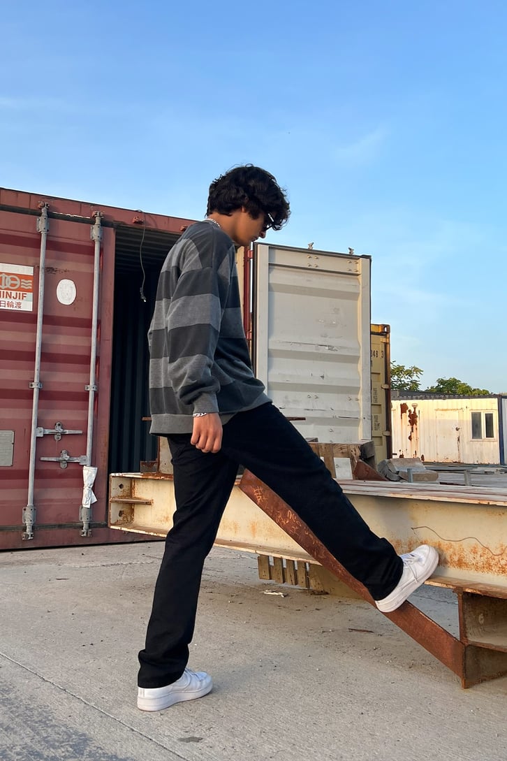 Çizgili Oversize Sweatshirt